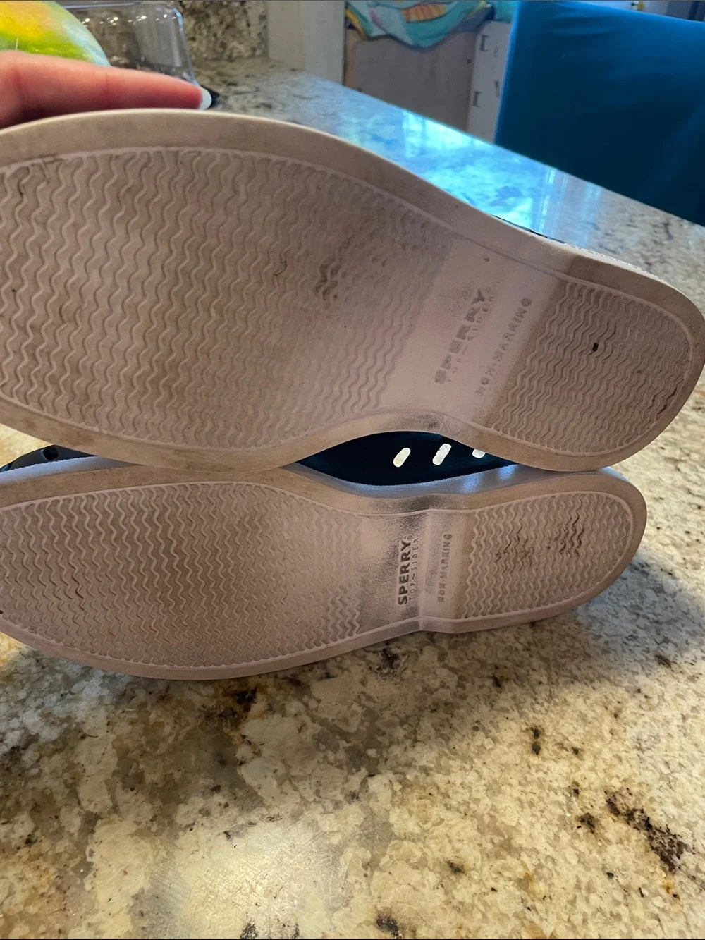 Sperry Men’s Black Perforated Slip-On Boat Shoes